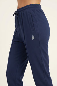 Zivame Knit Poly Athleisure Joggers - Navy Peony — thumbnail 5